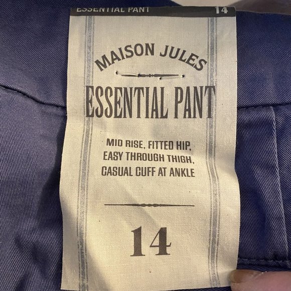 MAISON JULES ESSENTIAL PANT IN BLUE - Picture 3 of 5